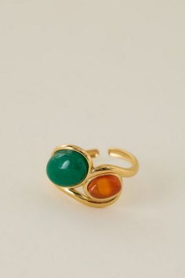 Vergoldeter Doppelsteinring