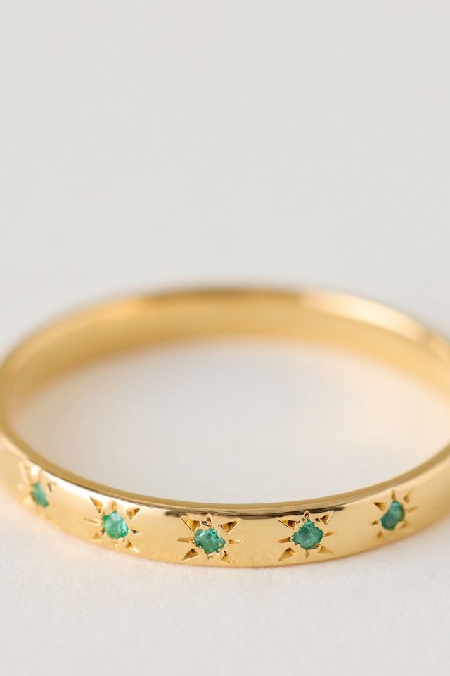 Carrie Elizabeth Simple Star Set Emerald Band #1
