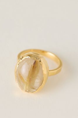 Bague de déclaration en quartz caramel fondu Carrie Elizabeth