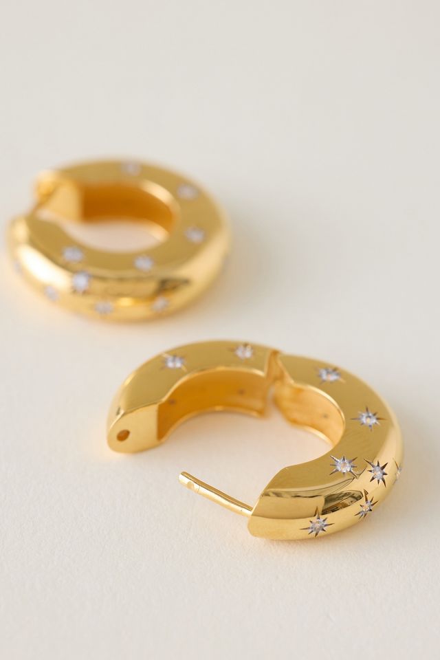 Carrie Elizabeth Celestial Chunky Star Hoop Earrings #1