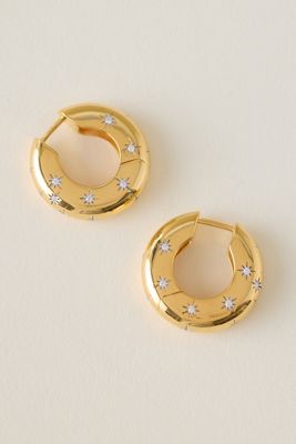 Carrie Elizabeth Celestial Chunky Star Hoop Earrings