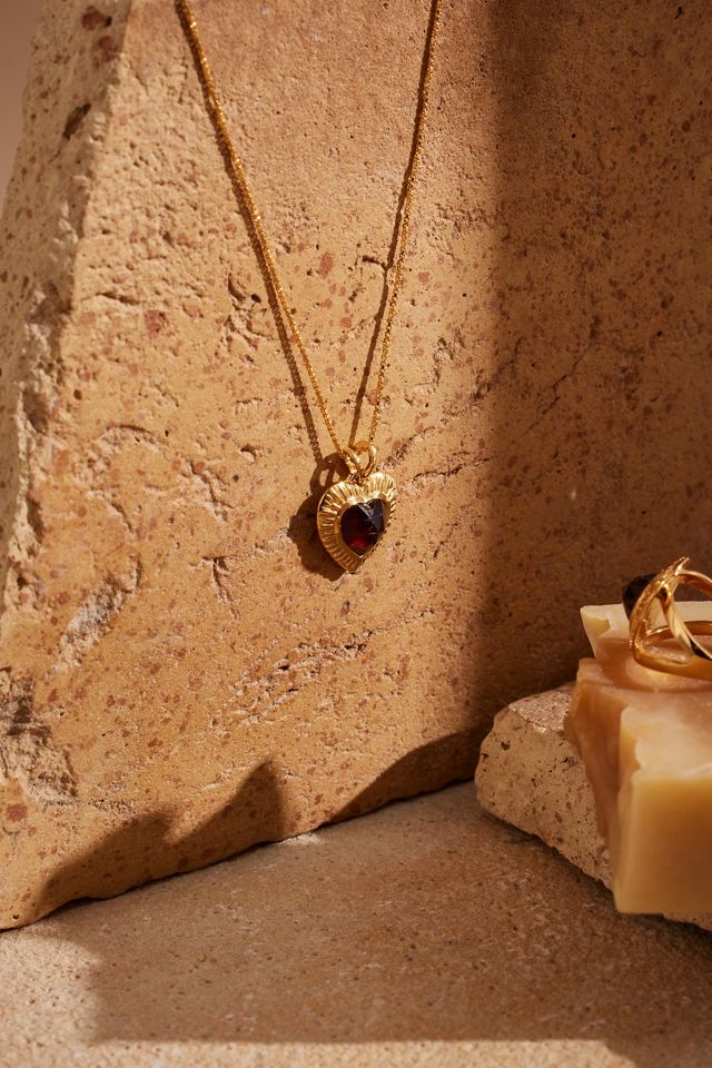 Collier avec petit cœur grenat Rachel Jackson #4