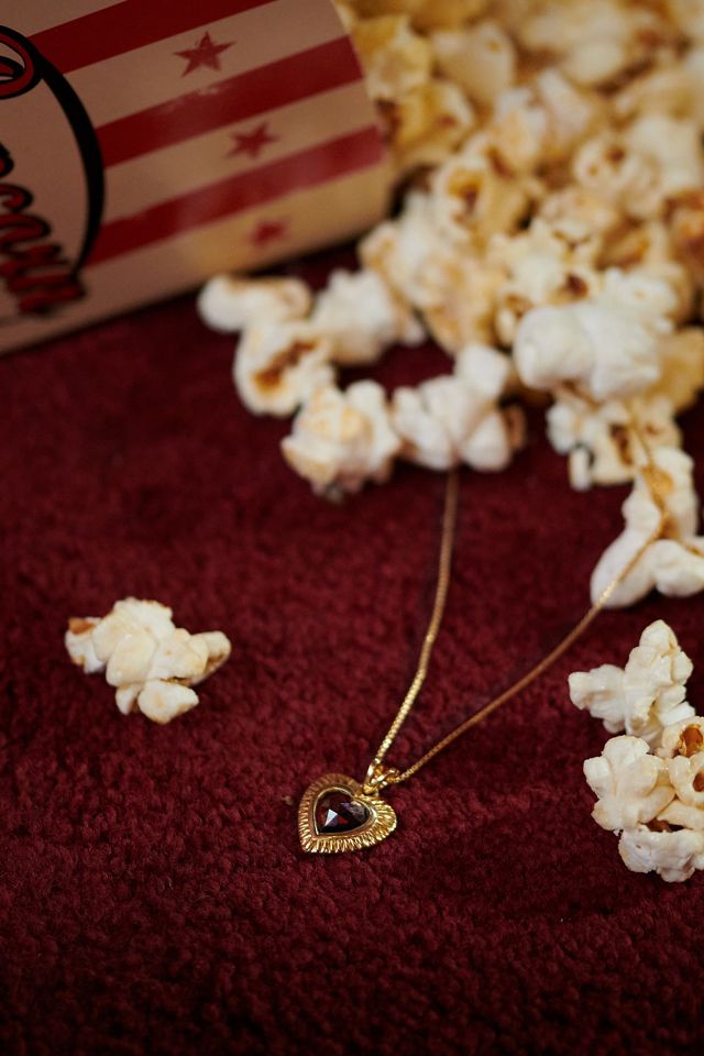 Collier avec petit cœur grenat Rachel Jackson #2