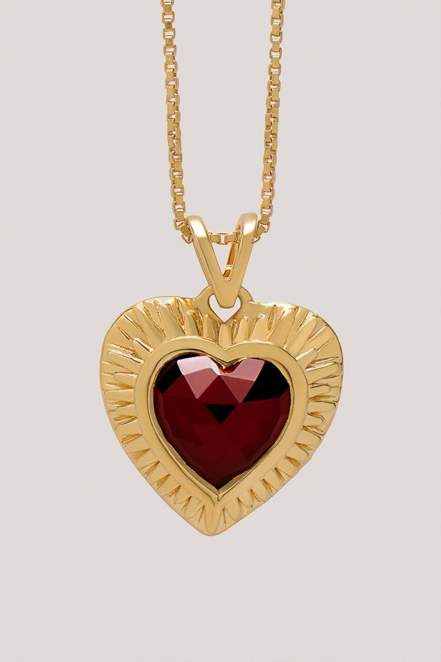 Collier avec petit cœur grenat Rachel Jackson #6
