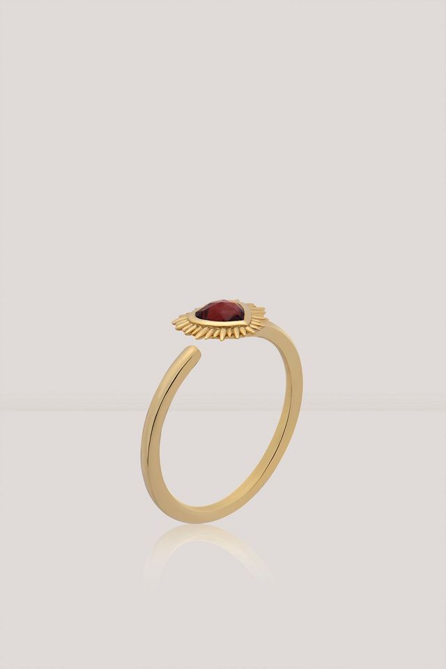 Rachel Jackson Mini Garnet Heart Ring #4