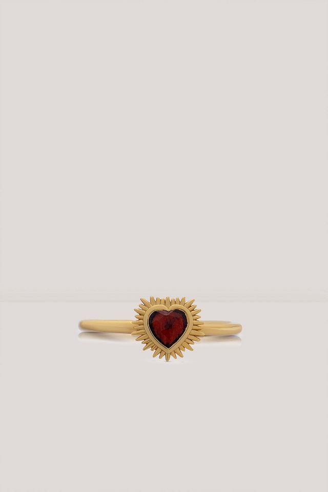 Rachel Jackson Mini Garnet Heart Ring #3