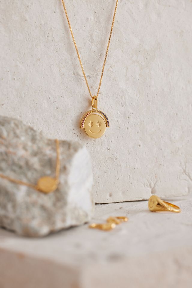 Rachel Jackson Collar giratorio Happy Face chapado en oro #1