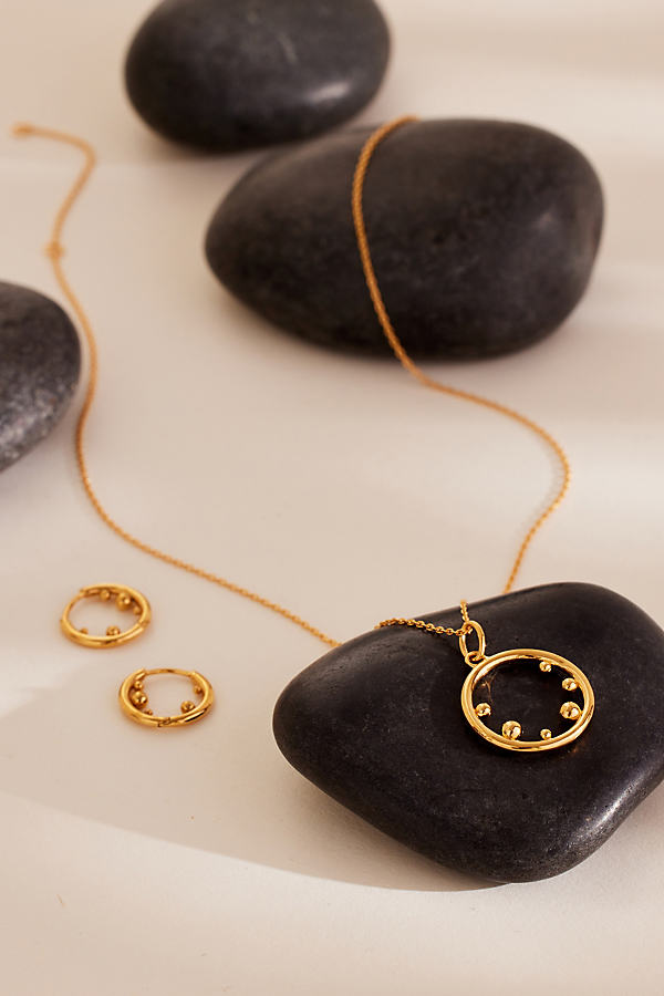 Rachel Jackson Stellar Gold-Plated Orb Hoop Pendant Necklace