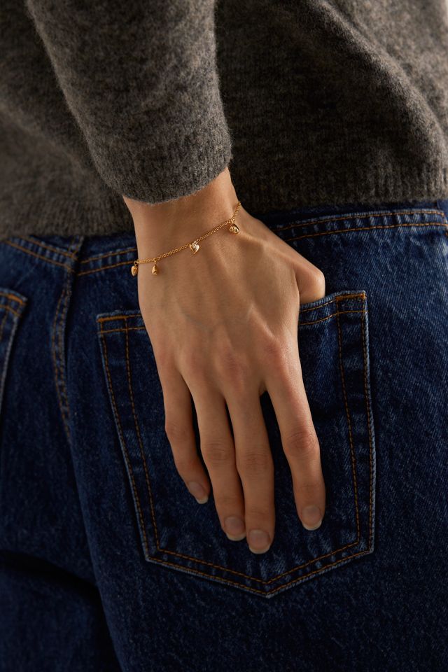 Rachel Jackson Gold-Plated Untamed Deco Hearts Charm Bracelet #5