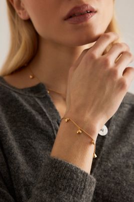 Rachel Jackson Vergoldetes Untamed Deco Hearts Charm Armband