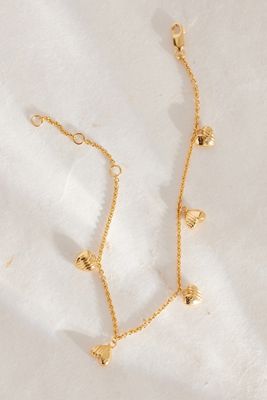 Rachel Jackson Gold-Plated Untamed Deco Hearts Charm Bracelet