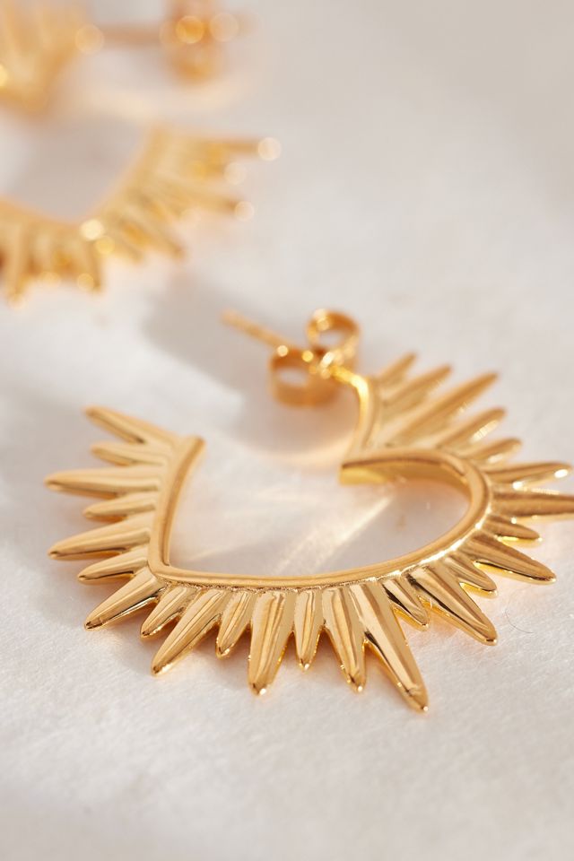Rachel Jackson Gold-Plated Electric Love Heart Hoop Earrings #1