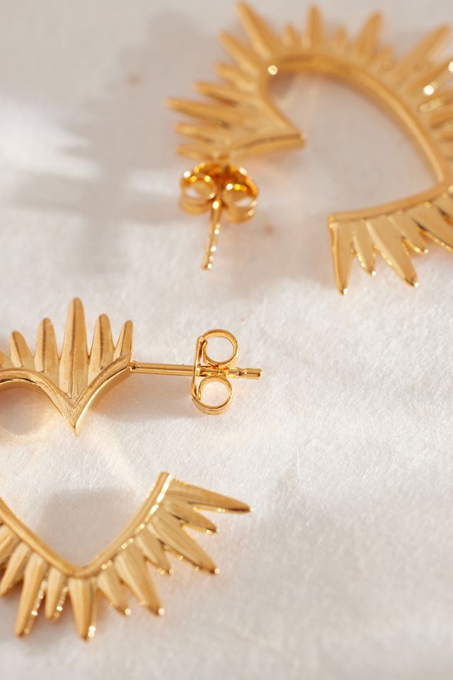 Rachel Jackson Gold-Plated Electric Love Heart Hoop Earrings #2