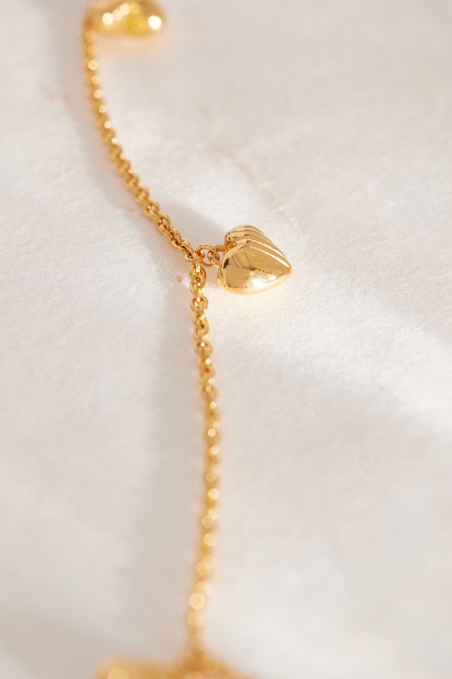 Rachel Jackson Gold-Plated Untamed Deco Hearts Charm Necklace #1
