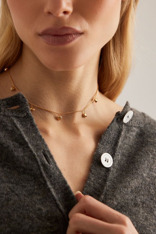 Rachel Jackson Gold-Plated Untamed Deco Hearts Charm Necklace #4