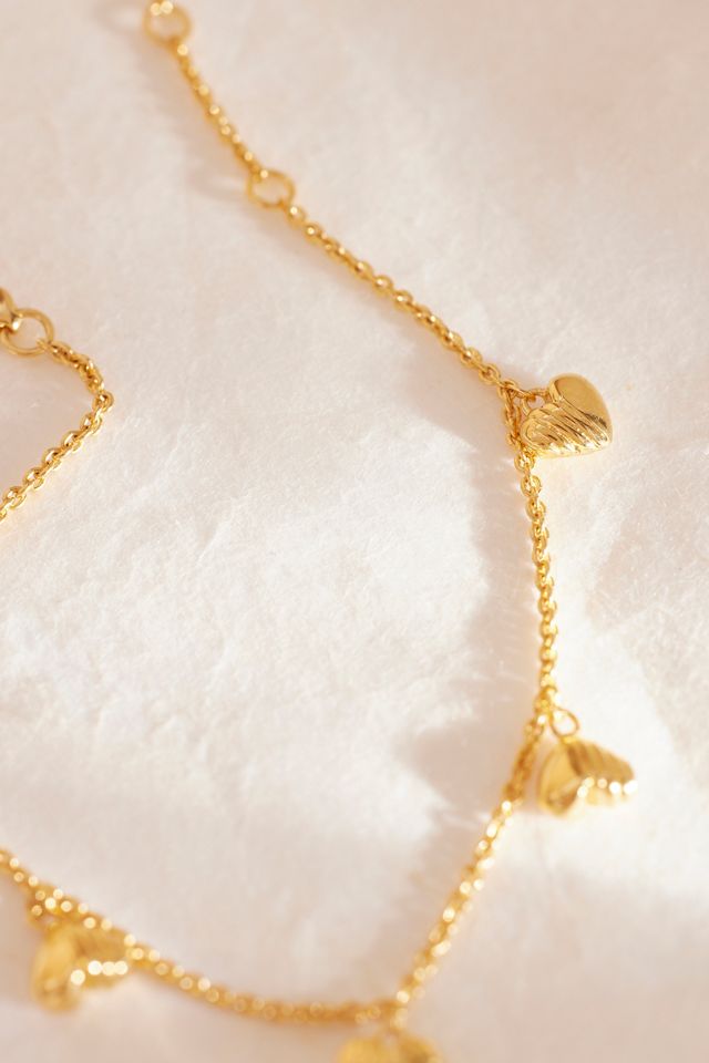 Rachel Jackson Gold-Plated Untamed Deco Hearts Charm Necklace #6