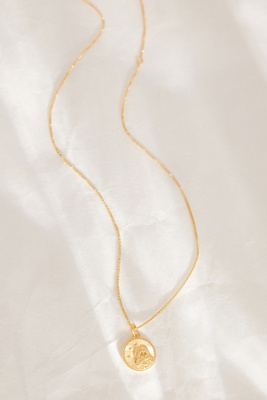 Rachel Jackson Gold-plated Zodiac Art Coin Pendant Necklace