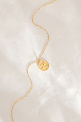 Rachel Jackson Gold-plated Zodiac Art Coin Pendant Necklace