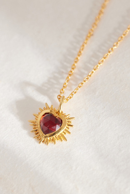 Rachel Jackson Gold-plated Electric Love January Birthstone Garnet Necklace