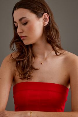 Rachel Jackson Collar Granate Piedra de Nacimiento Enero TElectric Love Chapado en Oro