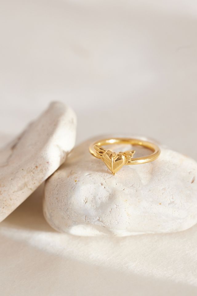 Rachel Jackson Vergoldeter Ring mit Schutzengel-Design #1