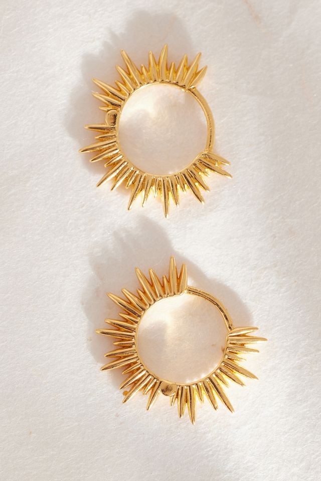 Rachel Jackson Gold Plated Electric Goddess Huggie Hoop Earrings #2