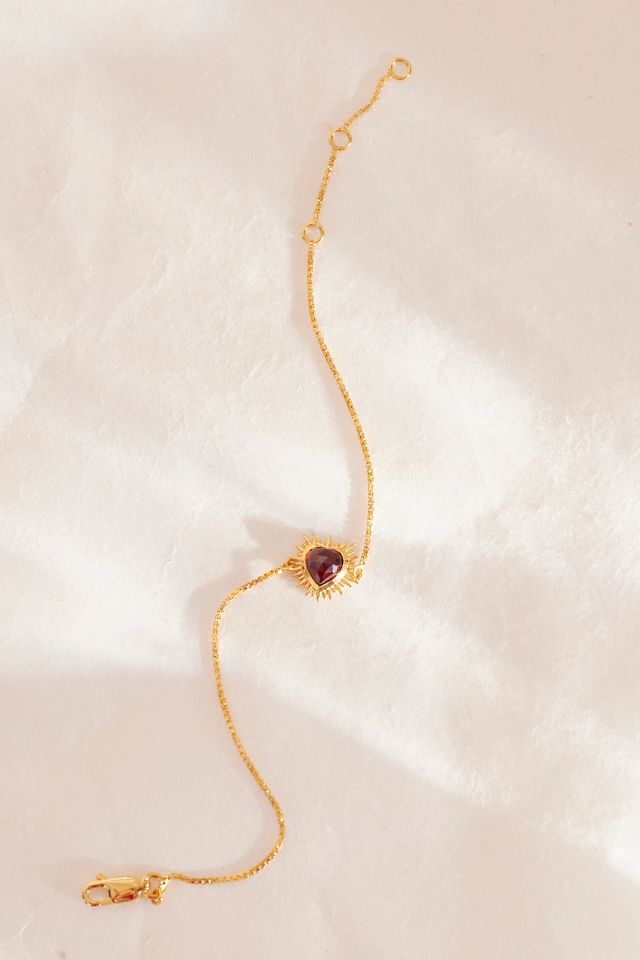 Rachel Jackson Electric Love Garnet Heart Bracelet #1