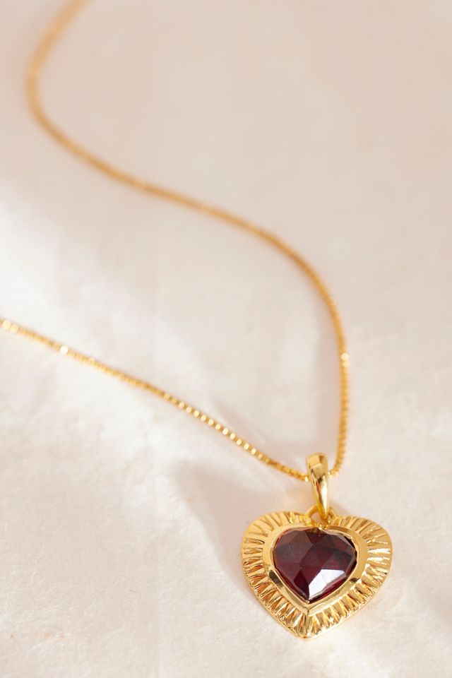 Rachel Jackson Electric Love Garnet Heart Necklace #2