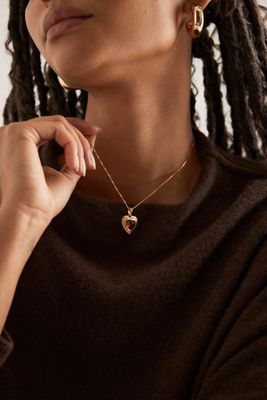 Rachel Jackson Electric Love Garnet Heart Necklace