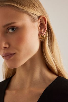 Rachel Jackson Gold-Plated Electric Goddess Statement Earrings
