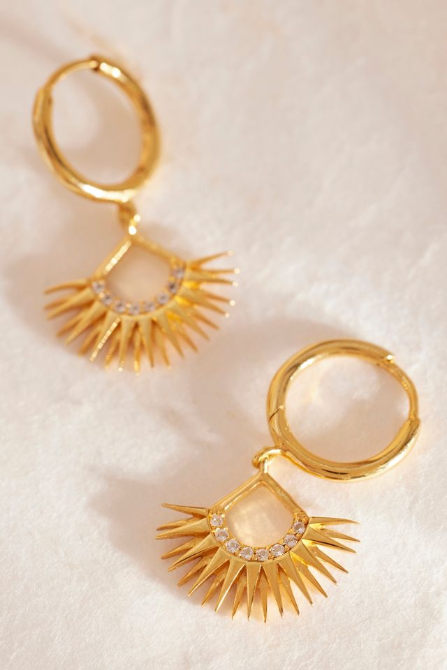 Boucles d'oreilles créoles Rachel Jackson plaquées or Rising Sun #2