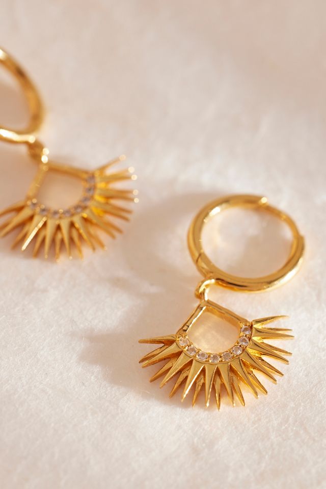 Boucles d'oreilles créoles Rachel Jackson plaquées or Rising Sun #3