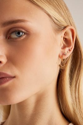 Rachel Jackson Gold-Plated Rising Sun Huggie Hoop Earrings