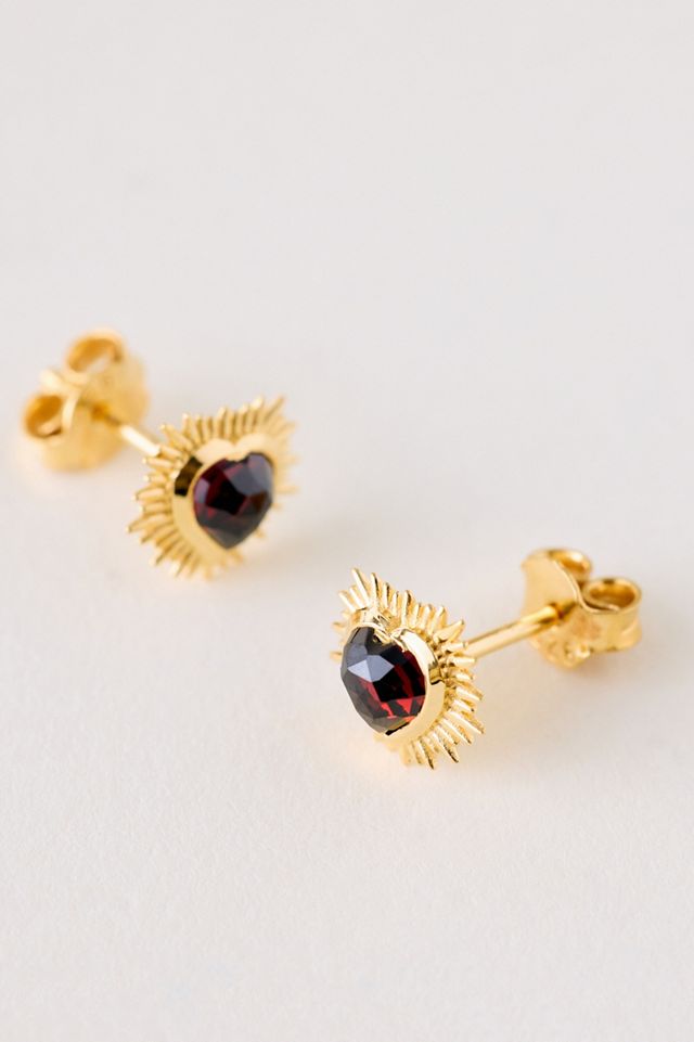 Boucles d'oreilles cœur grenat Electric Love Rachel Jackson #1