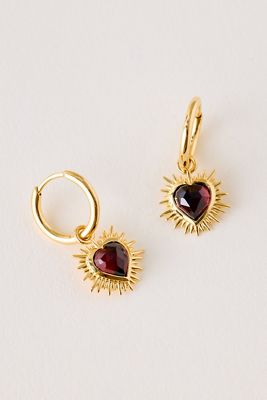 Rachel Jackson Electric Love Garnet Huggie Earrings