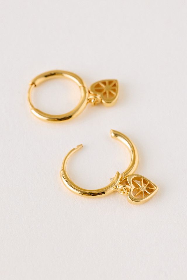 Rachel Jackson Love Story Heart Huggie Earrings #1