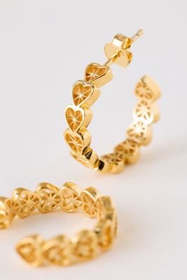 Rachel Jackson Love Story Heart Hoop Earrings