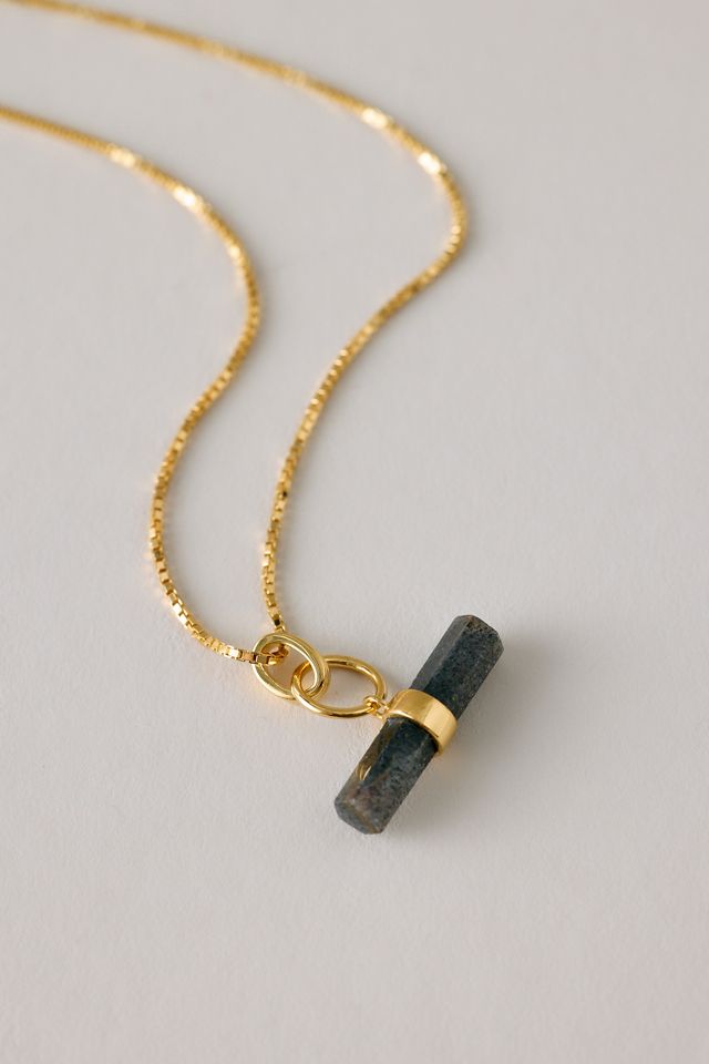 Rachel Jackson Aventurine Disco T-Bar Necklace #1