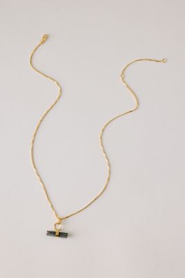 Rachel Jackson Aventurine Disco T-Bar Necklace