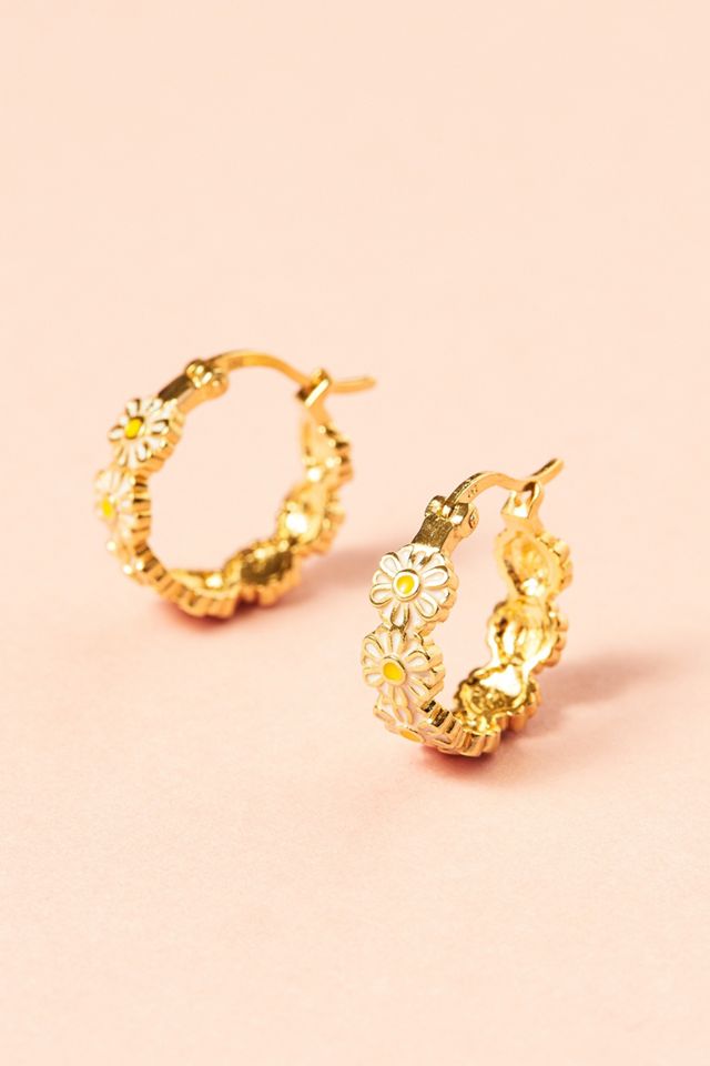 Anna + Nina Daisy Hoop Pendientes #3