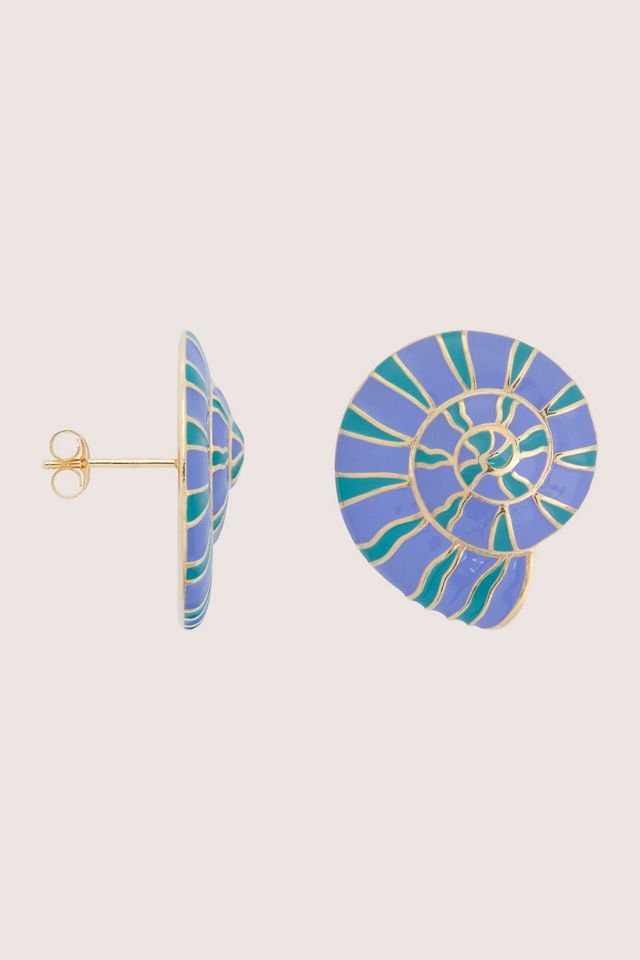Anna + Nina Mystique Gold Plated Stud Earrings #5