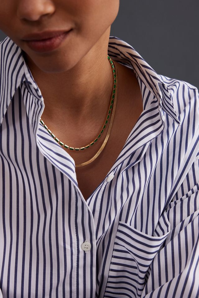 Collar de piedras preciosas de doble cadena #2