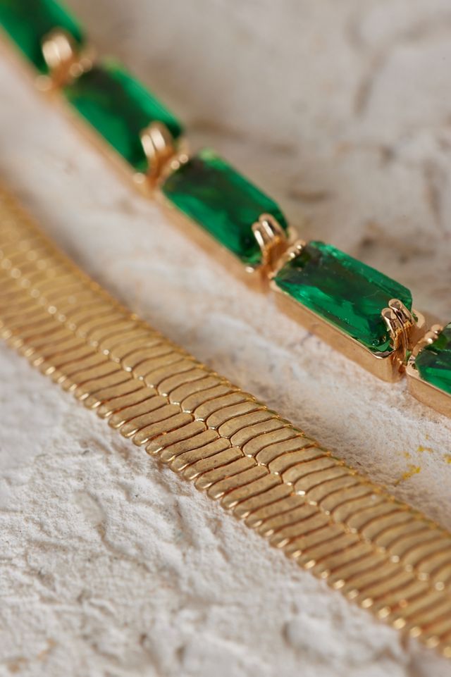 Collar de piedras preciosas de doble cadena #3