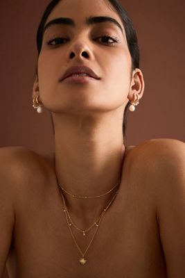 ENAMEL Copenhagen Pearl Huggie Hoop Earrings