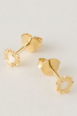 Pendientes de poste ENAMEL Copenhagen Sunshine chapados en oro