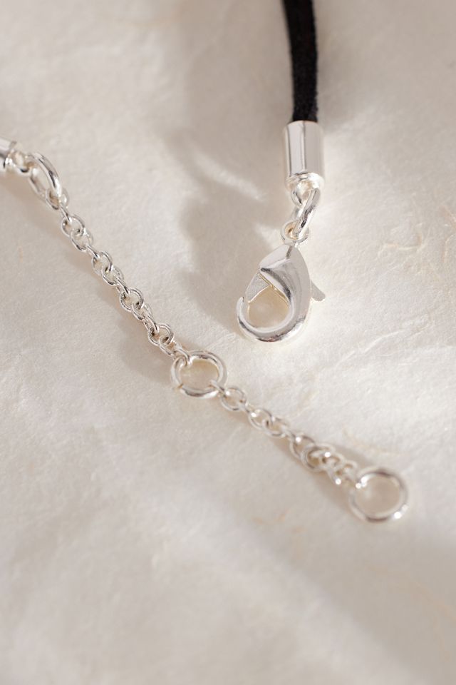Structural U-Pendant Velvet Cord Necklace #3