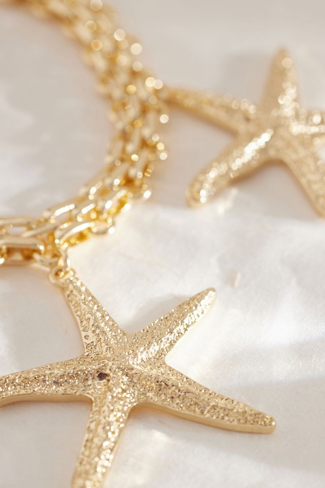 Triple Starfish Chain Necklace #3