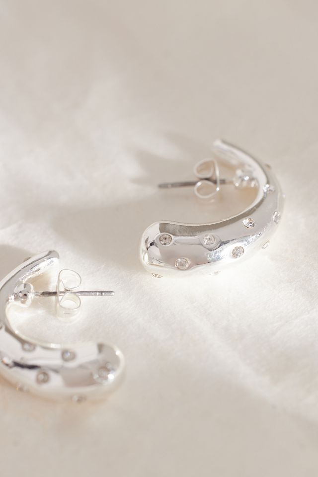Orecchini Pendenti con Brillantini Curve #1