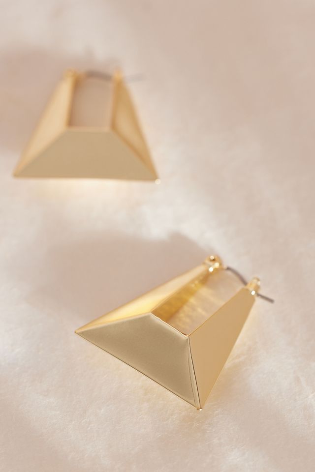 Large Angular Hoop Earrings #4