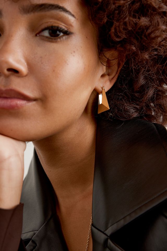 Large Angular Hoop Earrings #1